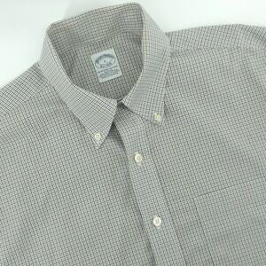 Brooks Brothers 1818 Shirt Mens‎ Large L/S Slim Fit Non Iron Stretch Plaid